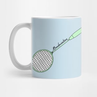 Badminton Racket of Badminton Player (Green) World Badminton Day Mug